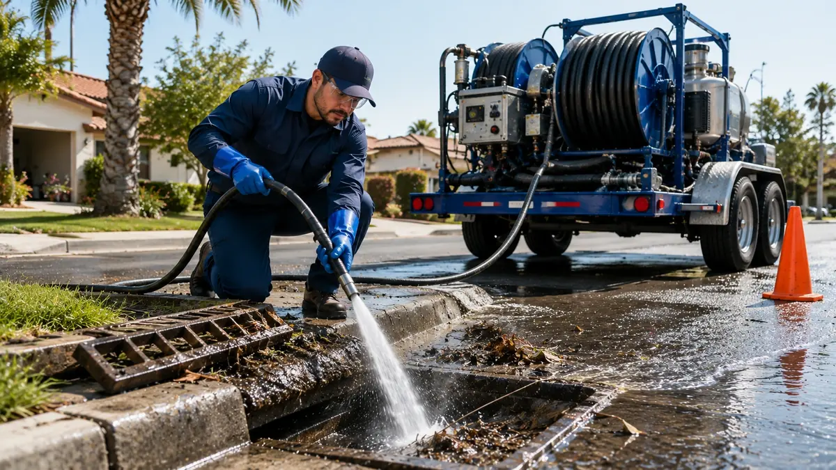 Storm Drain Hydro Jet Cleaning in Five Points
