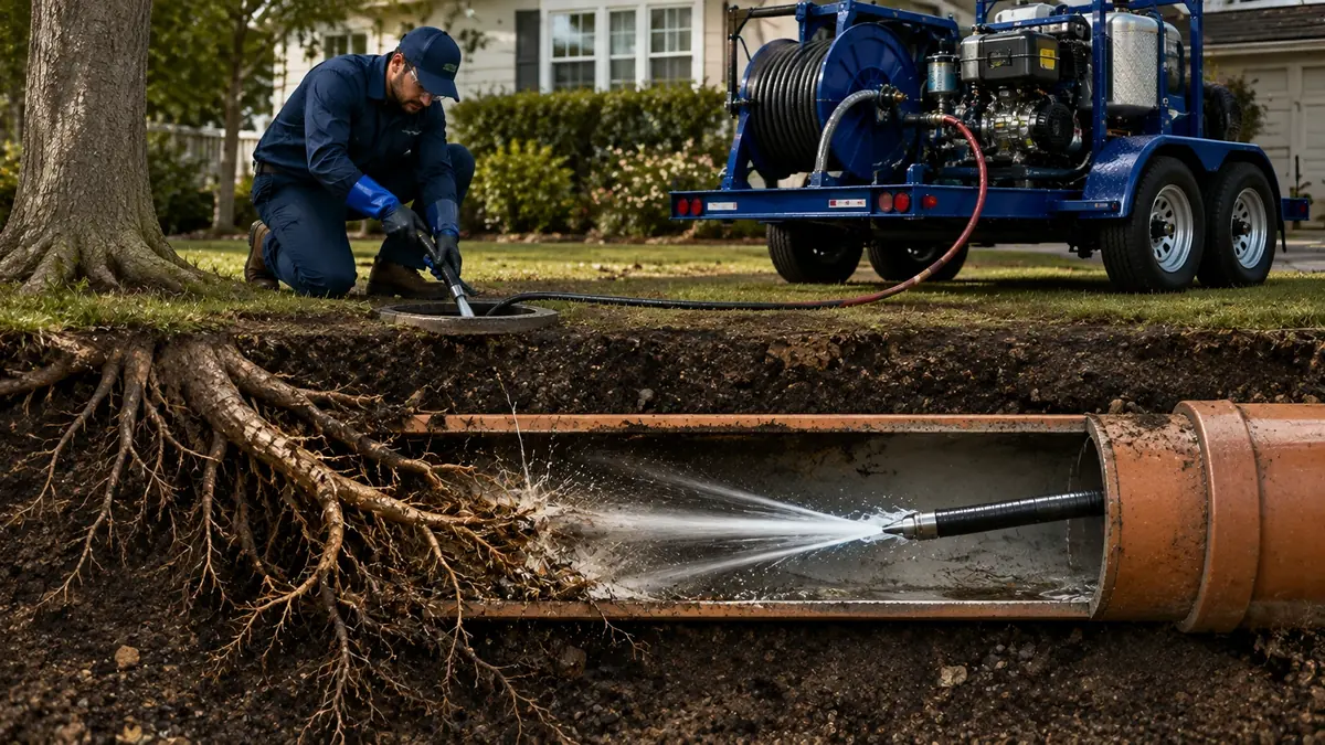 Tree Root Removal with Hydro Jetting in Five Points